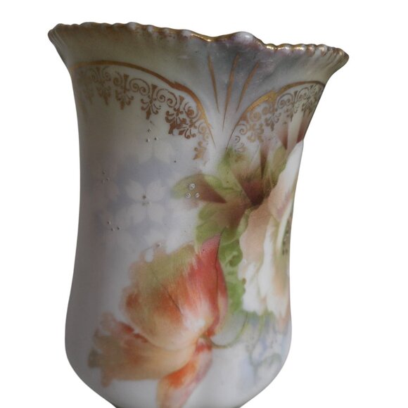 Vintage R S Prussia Chocolate Teapot with 6 cups Floral Roses - Picture 8 of 16